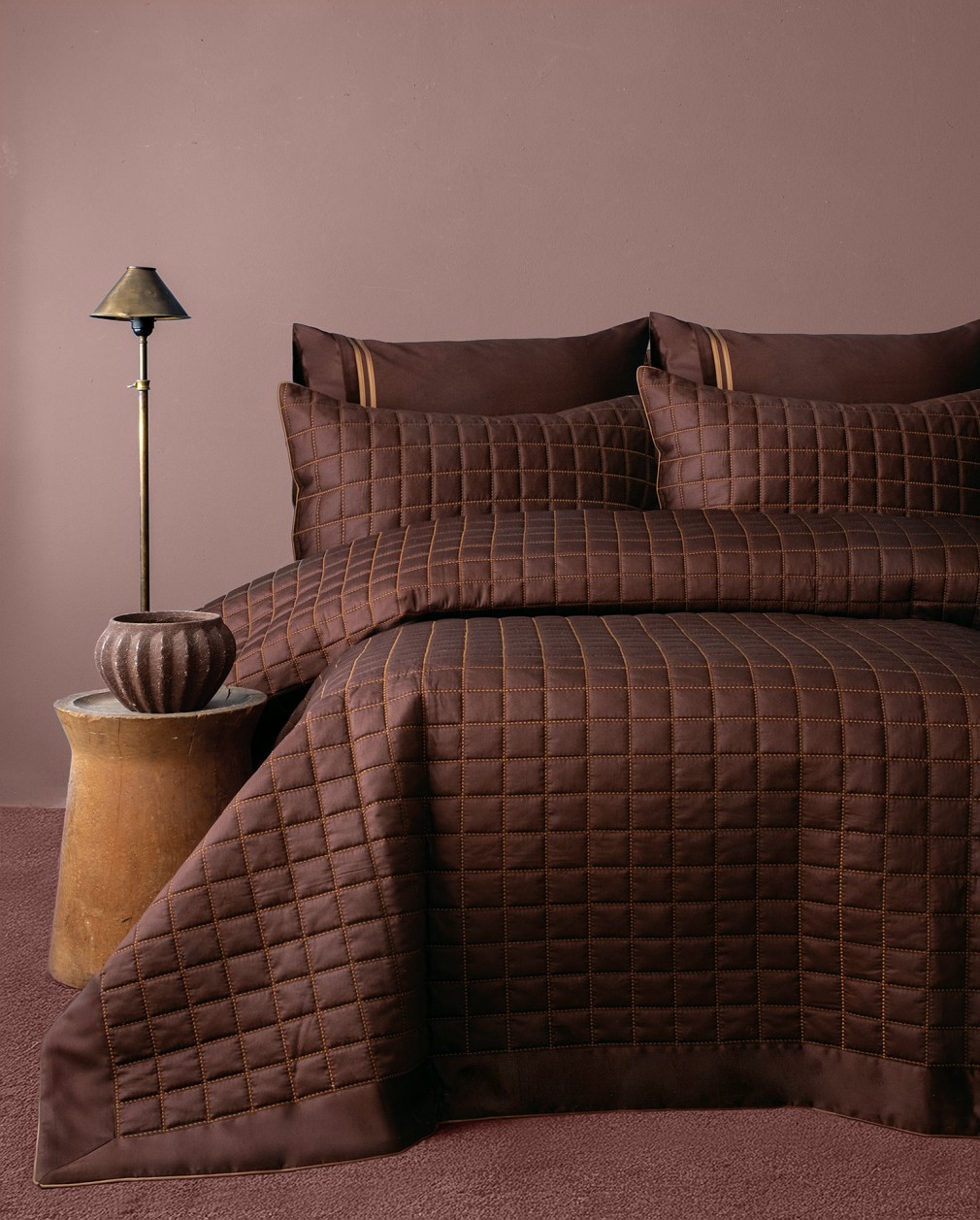 Покривало з наволочками Issimo Home Boligia Brown 240×260 