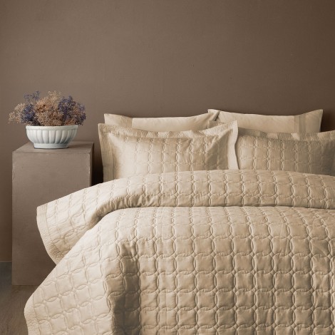 Покривало з наволочками Issimo Home Canello Beige 240×260 