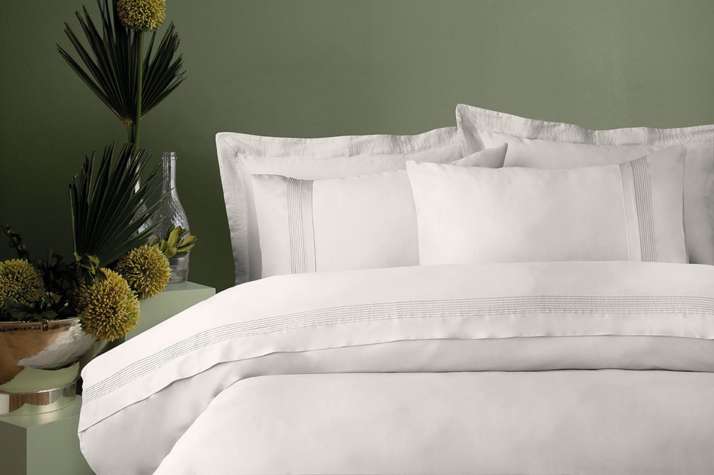 Комплект постільної білизни Issimo Home Toned Craft Satin Talisker Cream 300 TC євро