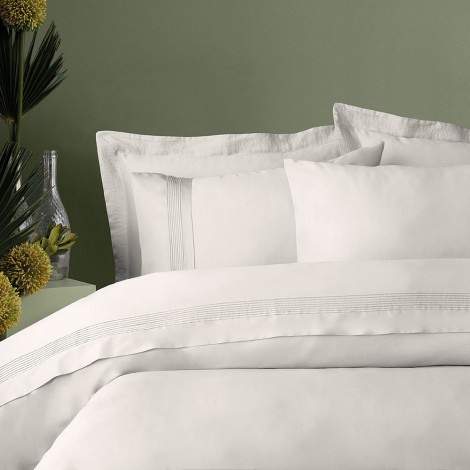 Комплект постільної білизни Issimo Home Toned Craft Satin Talisker Cream 300 TC євро