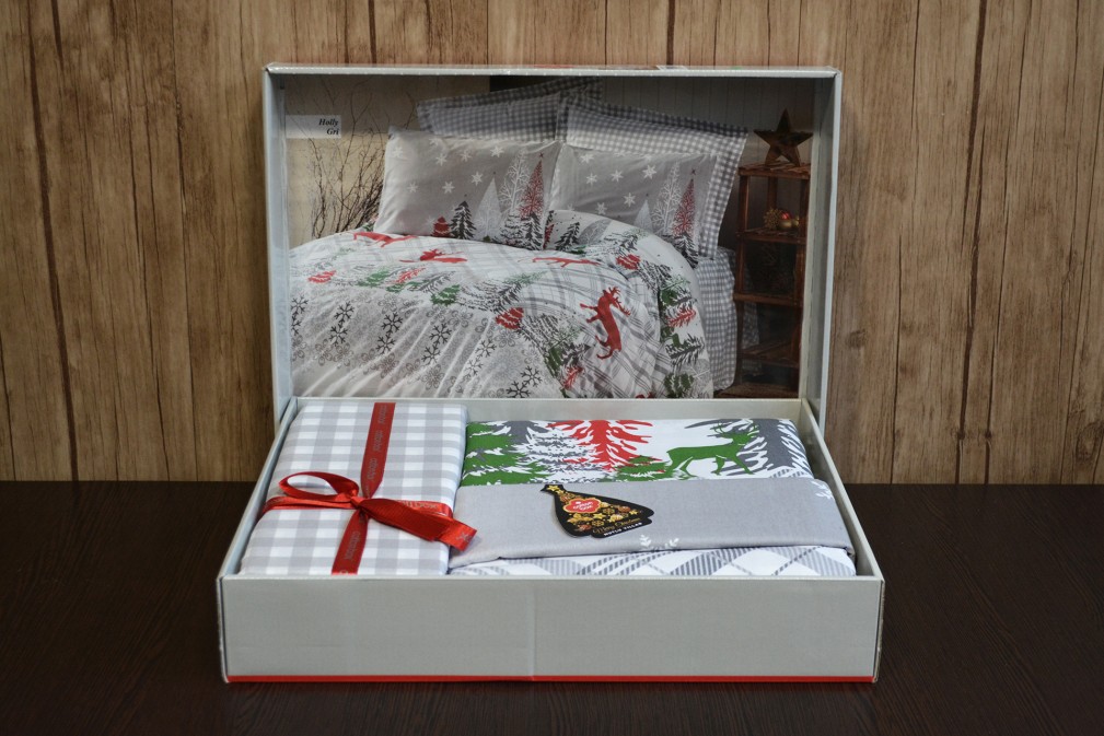 Комплект постільної білизни Cotton box Holly Gri євро