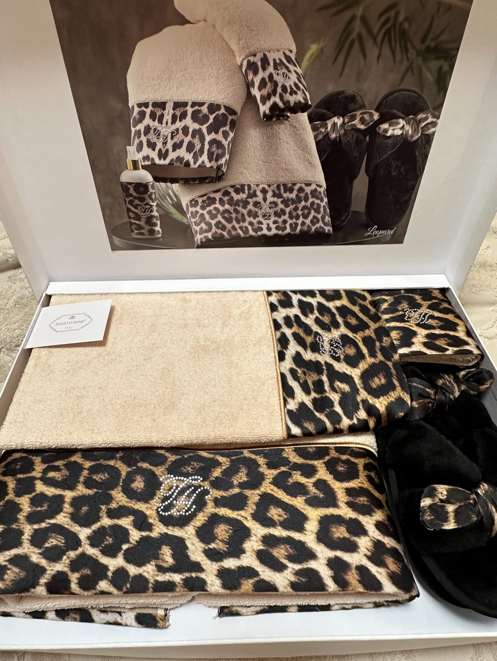 Набір рушників Tivolyo Home Leopard bej 3 шт