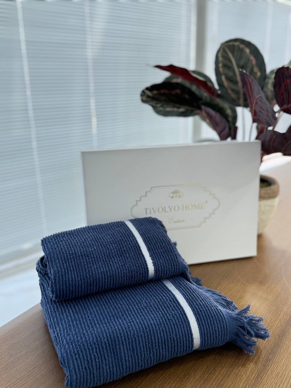 Набір рушників Tivolyo Home Natural lacivert 2 шт
