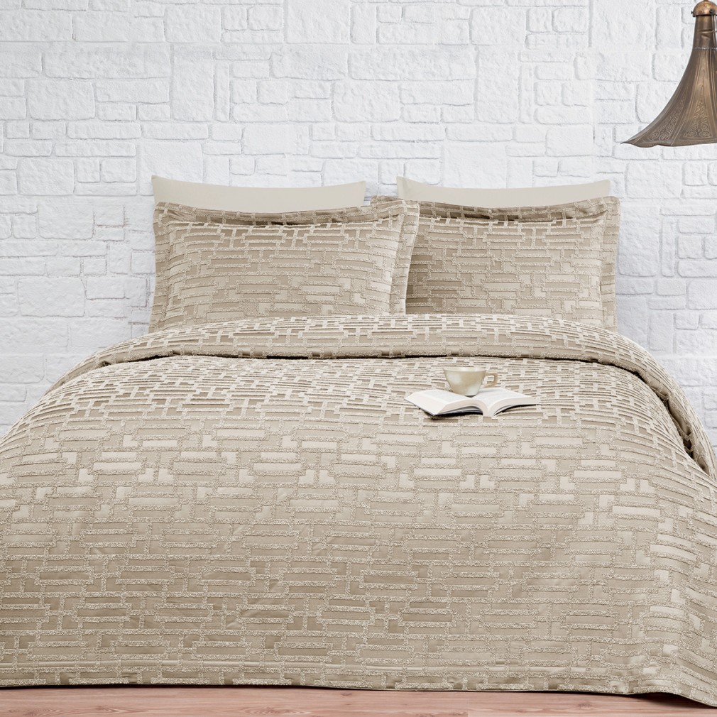 Покривало з наволочками Tivolyo Home  Calipso beige