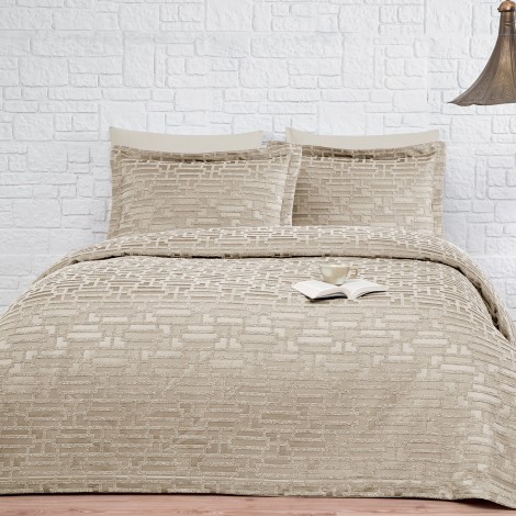 Покривало з наволочками Tivolyo Home Calipso beige