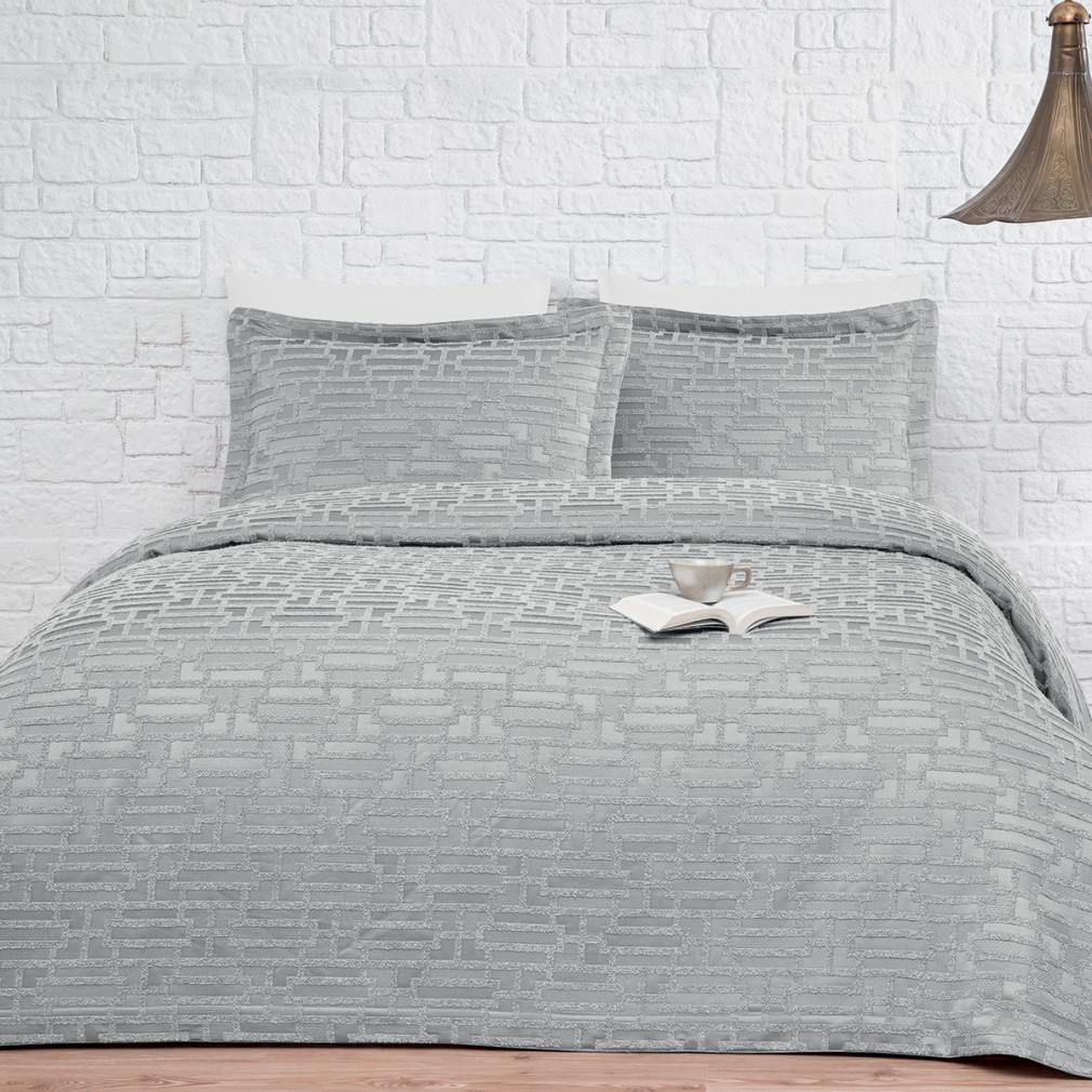 Покривало з наволочками Tivolyo Home  Calipso grey