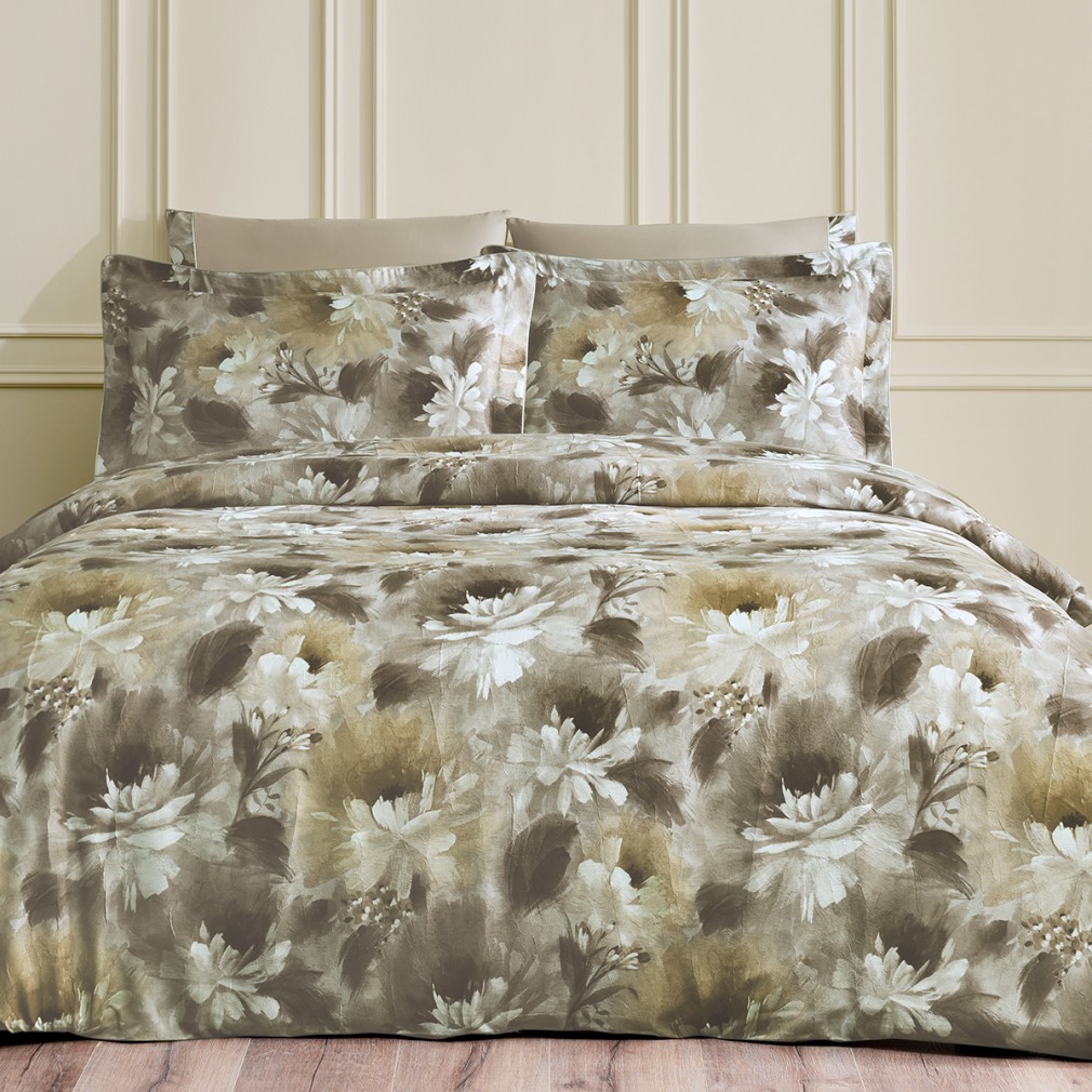 Комплект постільної білизни сатин жатий шовк Tivolyo Home Flowery
