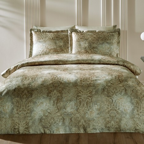 Комплект постільної білизни шовк+сатин Tivolyo Home Gatsby yesil