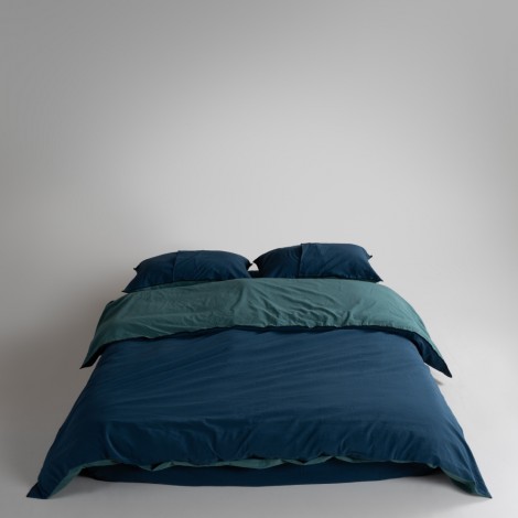 Комплект постільної білизни Limasso Essualte Dress blue-Dark green євро