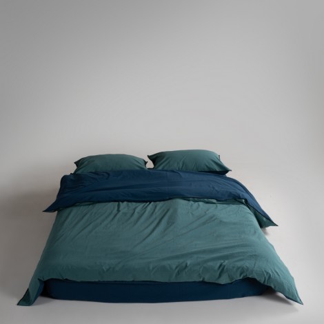 Комплект постільної білизни Limasso Essualte Dress blue-Dark green євро