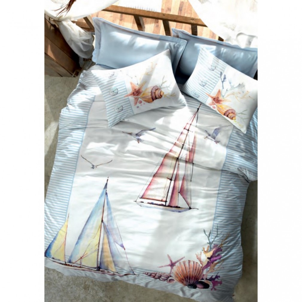 Комплект постільної білизни Cotton box Yacht mavi