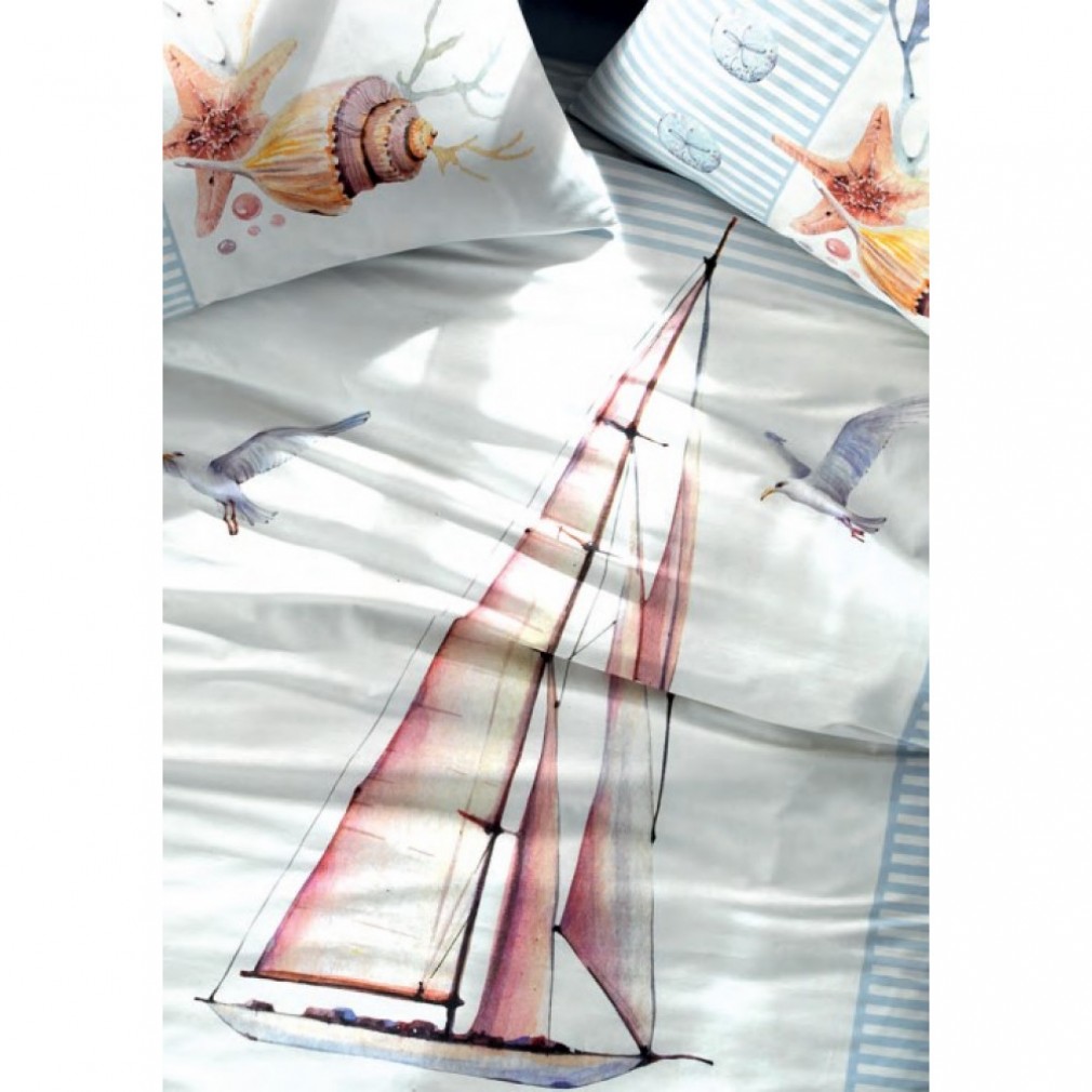 Комплект постільної білизни Cotton box Yacht mavi