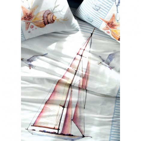 Комплект постільної білизни Cotton box Yacht mavi