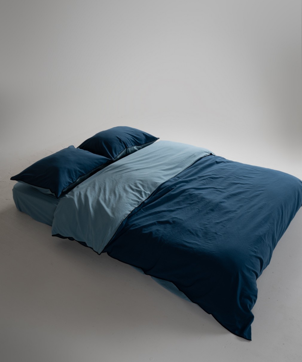 Комплект постільної білизни Limasso Essualte Dress blue-Dark green євро