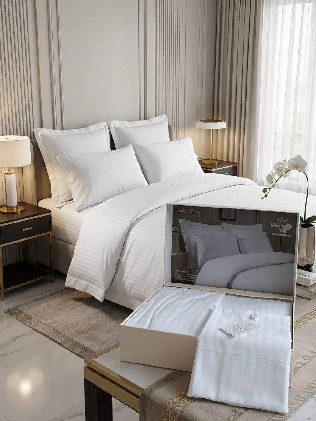 Комплект постільної білизни Maison d'or New Rails white