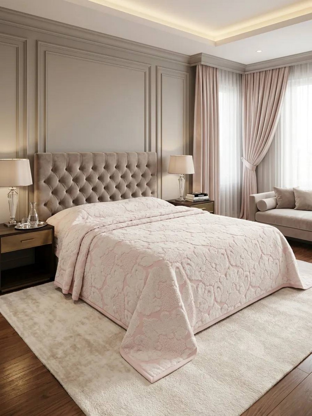 Махрове покривало Maison D'or Celestina rose 220*240