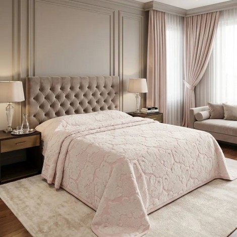 Махрове покривало Maison D'or Celestina rose 220*240