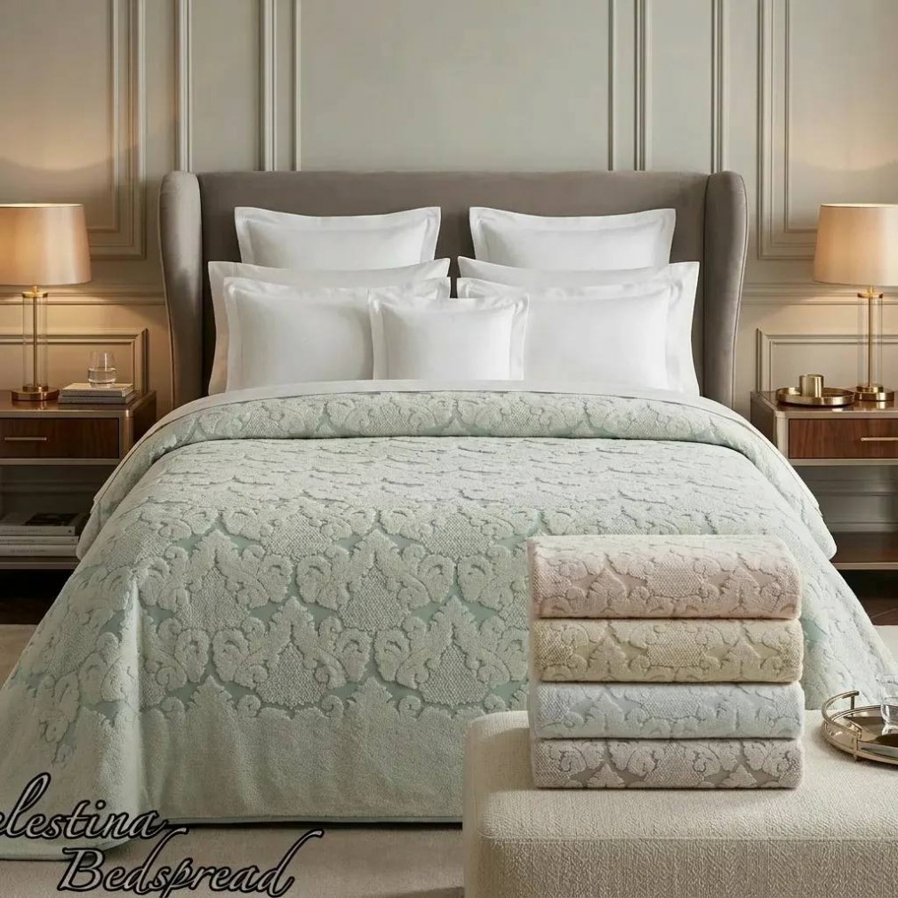 Махрове покривало Maison D'or Celestina mint 220*240