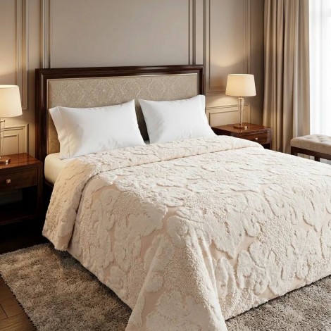 Махрове покривало Maison D'or Celestina beige 220*240