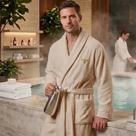 Халат чоловічий махровий Maison D`or Valentin beige