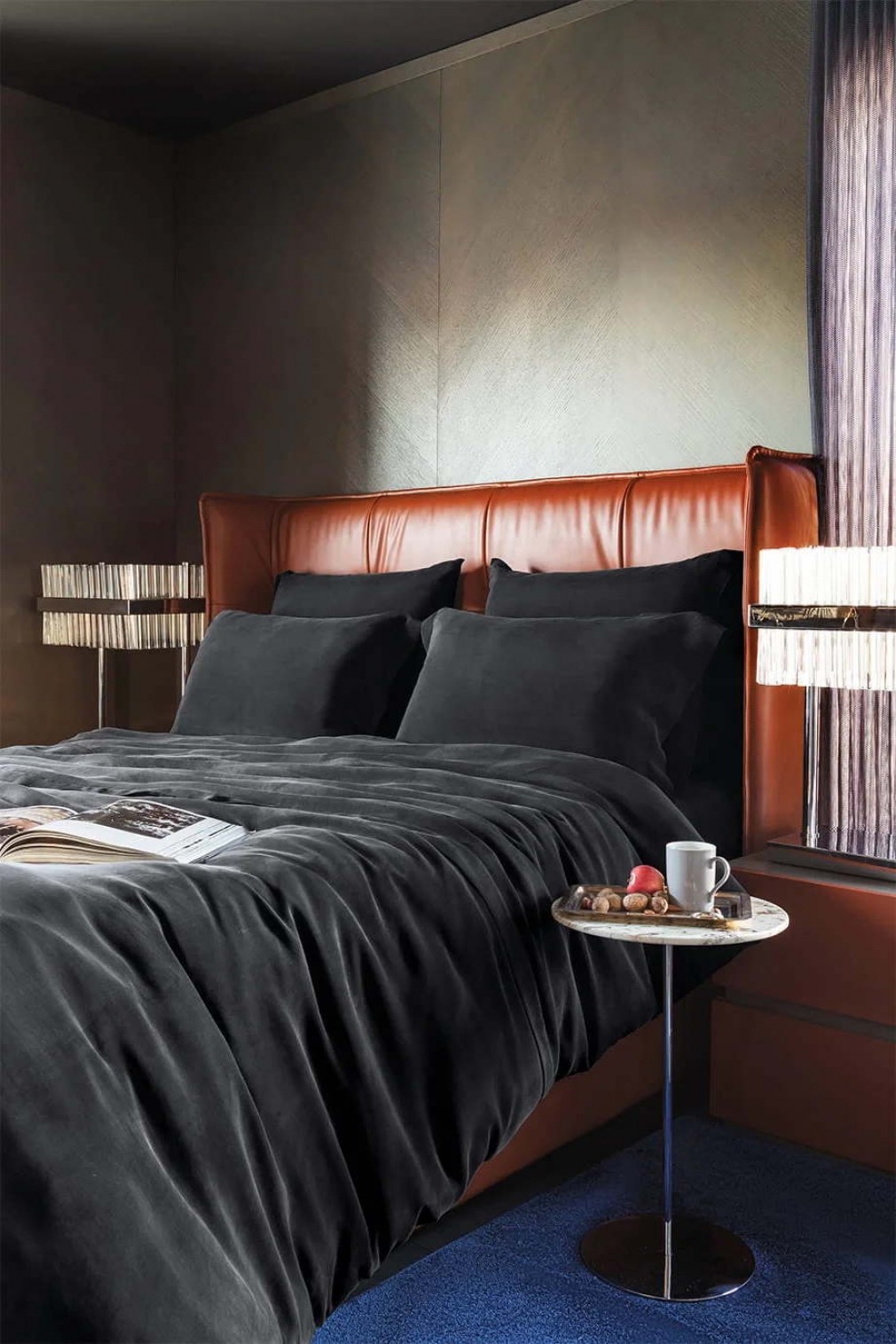 Комплект постільної білизни Issimo Home Vegan Silk Jade Blacky євро