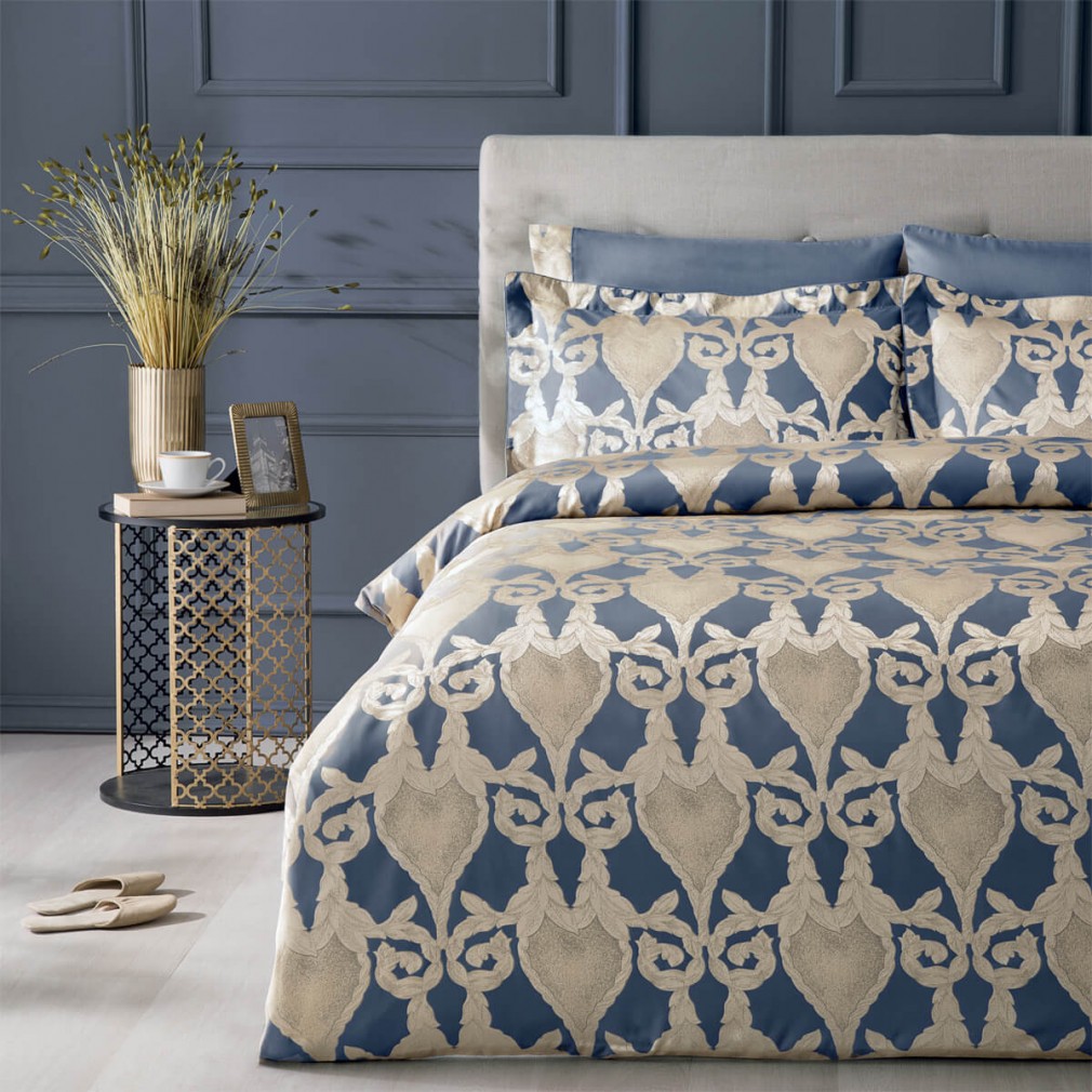 Комплект постільної білизни Tivolyo Home Berta antrasite євро