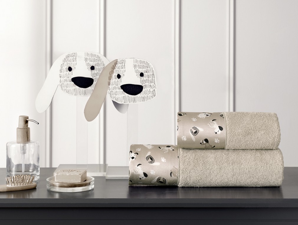 Набір рушників Tivolyo Home Beagle bej 2 шт (75х150,50х100) 