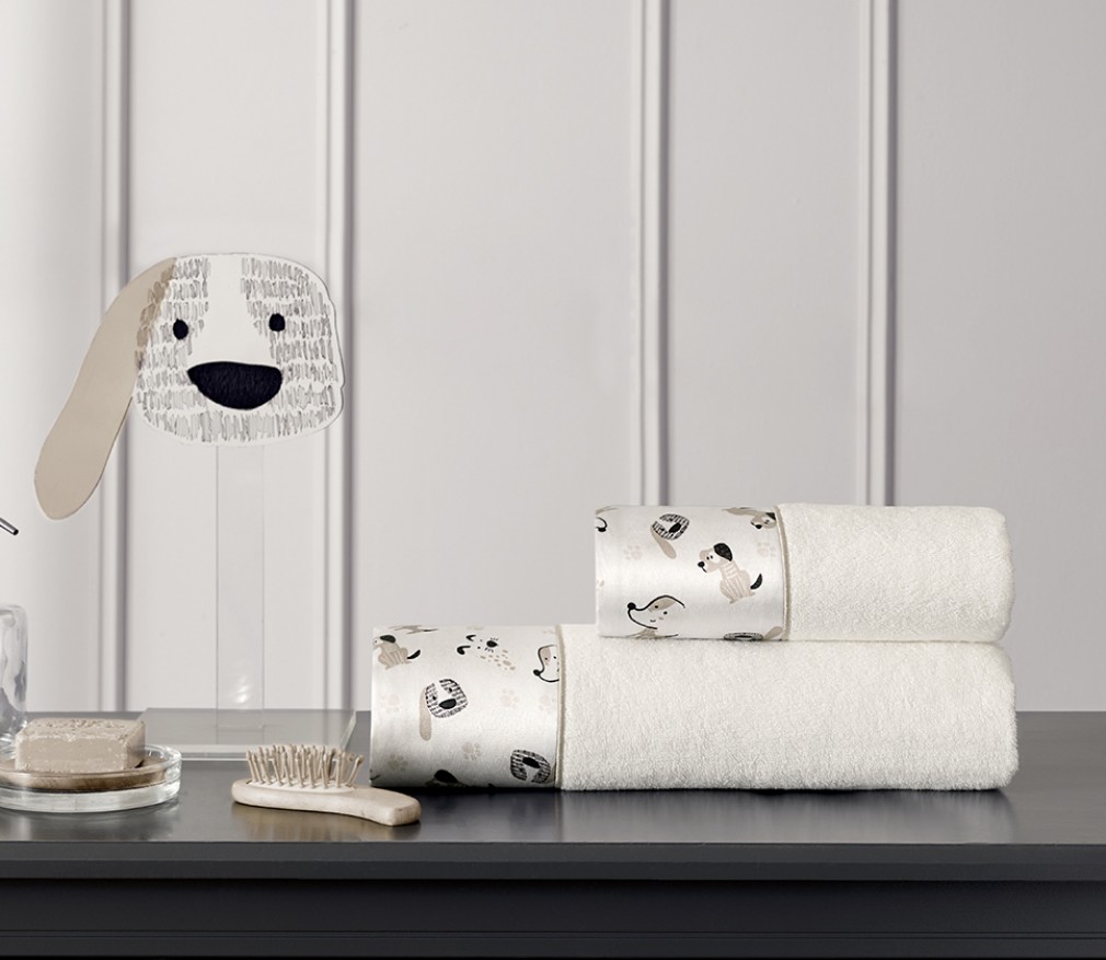 Набір рушників Tivolyo Home Beagle beyaz 2 шт (75х150,50х100) 