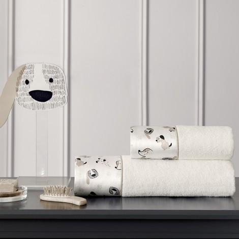 Набір рушників Tivolyo Home Beagle beyaz 2 шт (75х150,50х100) 