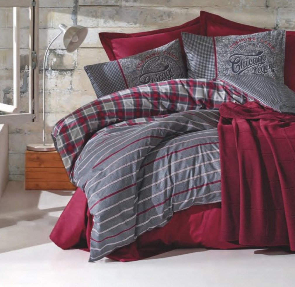 Комплект постільної білизни Cotton box Jonas bordo