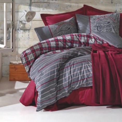 Комплект постільної білизни Cotton box Jonas bordo