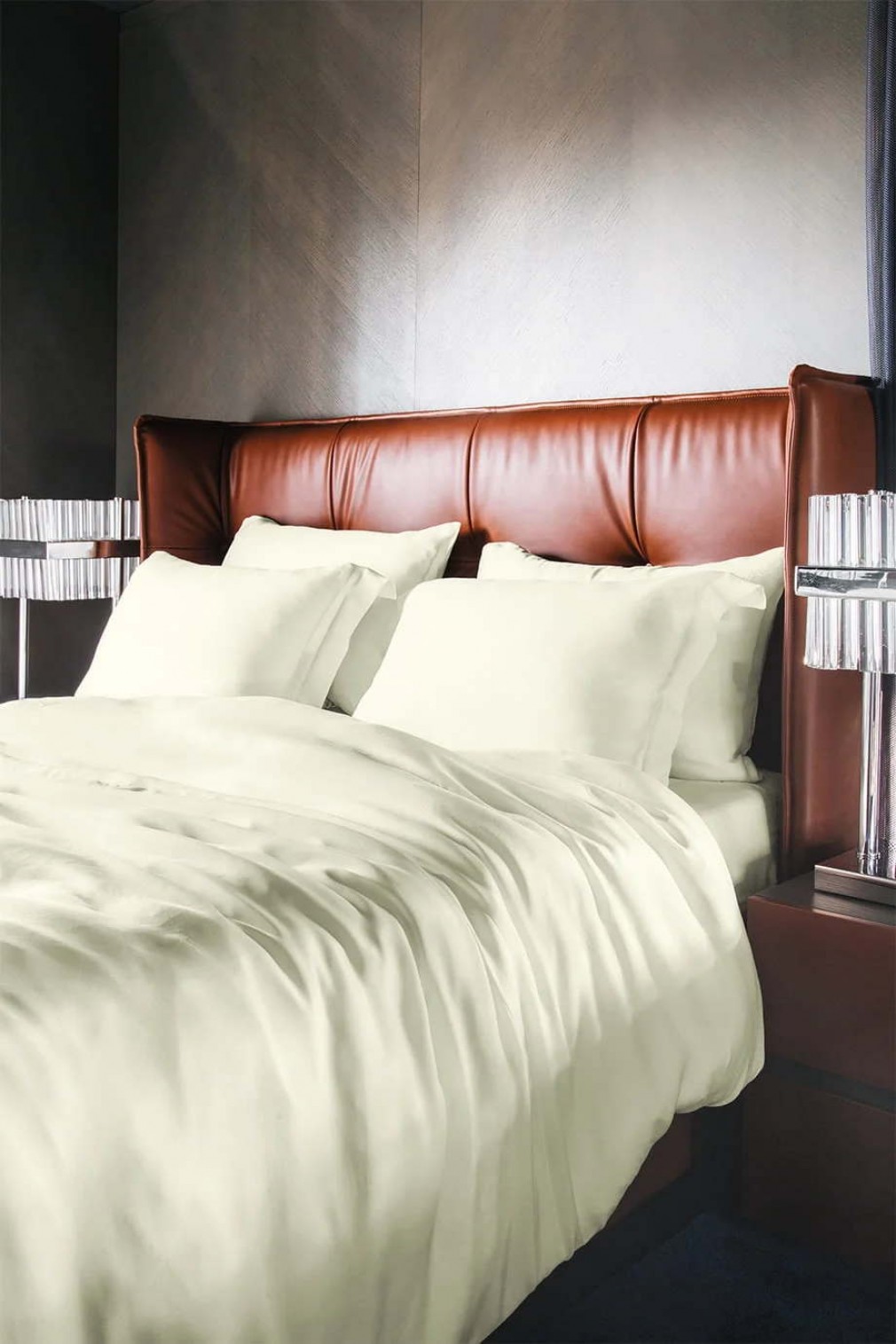 Комплект постільної білизни Issimo Home Vegan Silk Jade Cream євро