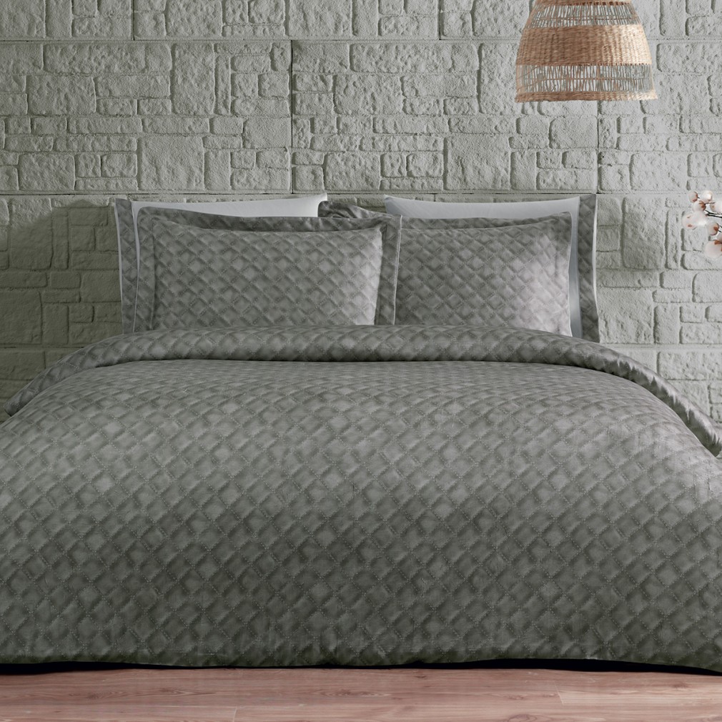 Комплект постільної білизни сатин жатий шовк Tivolyo Home Capitone