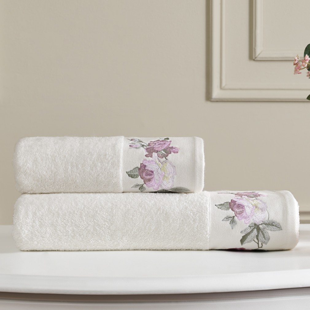 Набір рушників Tivolyo Home Soffie Brodery rose 2 шт (75х150,50х100)