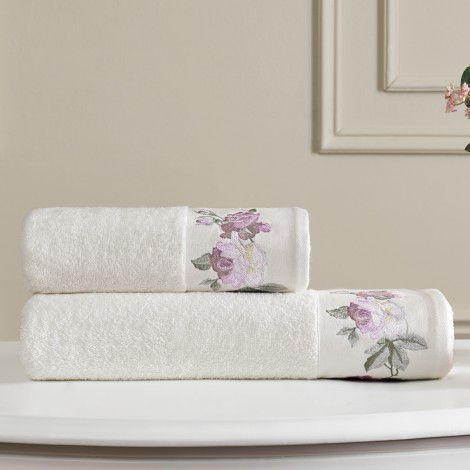 Набір рушників Tivolyo Home Soffie Brodery rose 2 шт (75х150,50х100)