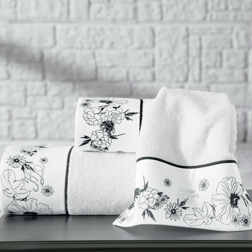 Набір рушників Tivolyo Home White Flowers 2 шт (75х150,50х100)
