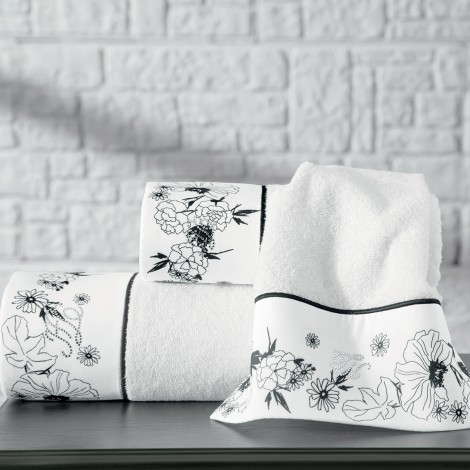 Набір рушників Tivolyo Home White Flowers 2 шт (75х150,50х100)