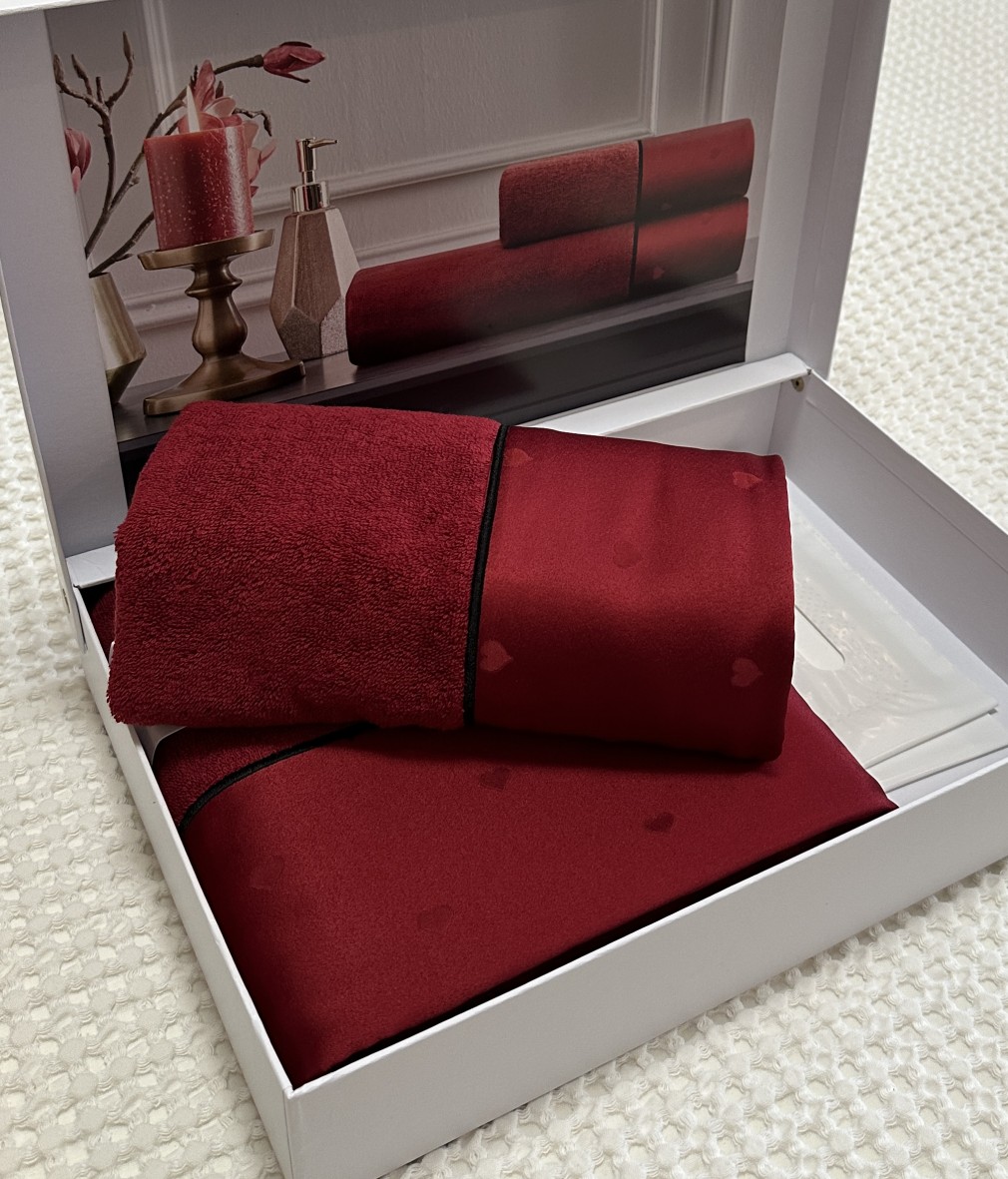 Набір рушників Tivolyo Home My Love Bordo 2 шт 