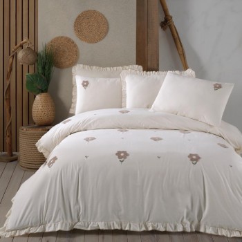Комплект постільної білизни Saheser Stonewashed 200 х 220 см Florita Beige