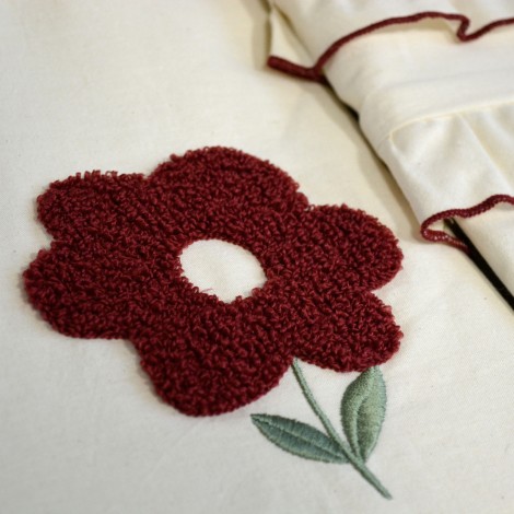 Комплект постільної білизни Saheser Stonewashed 200 х 220 см Florita Maroon