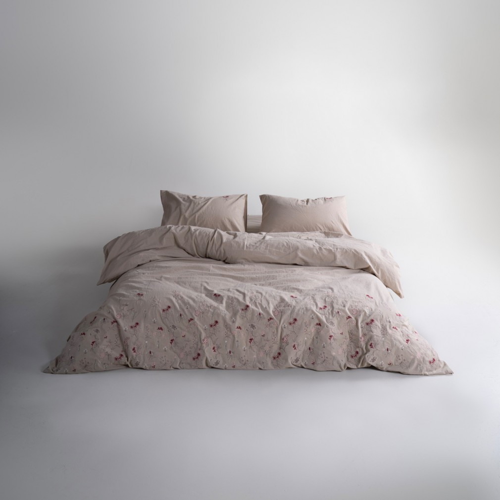 Комплект постільної білизни Limasso Garden de Fleur Oxford Tan євро