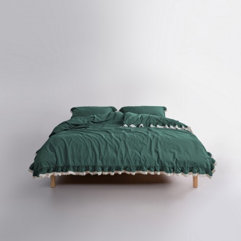 Комплект постільної білизни Limasso Dora Dark Green євро
