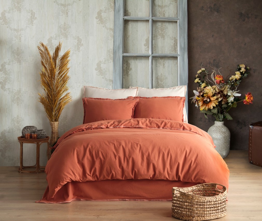 Комплект постільної білизни Limasso Likya Terra Cota - Cream