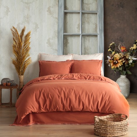 Комплект постільної білизни Limasso Likya Terra Cota - Cream