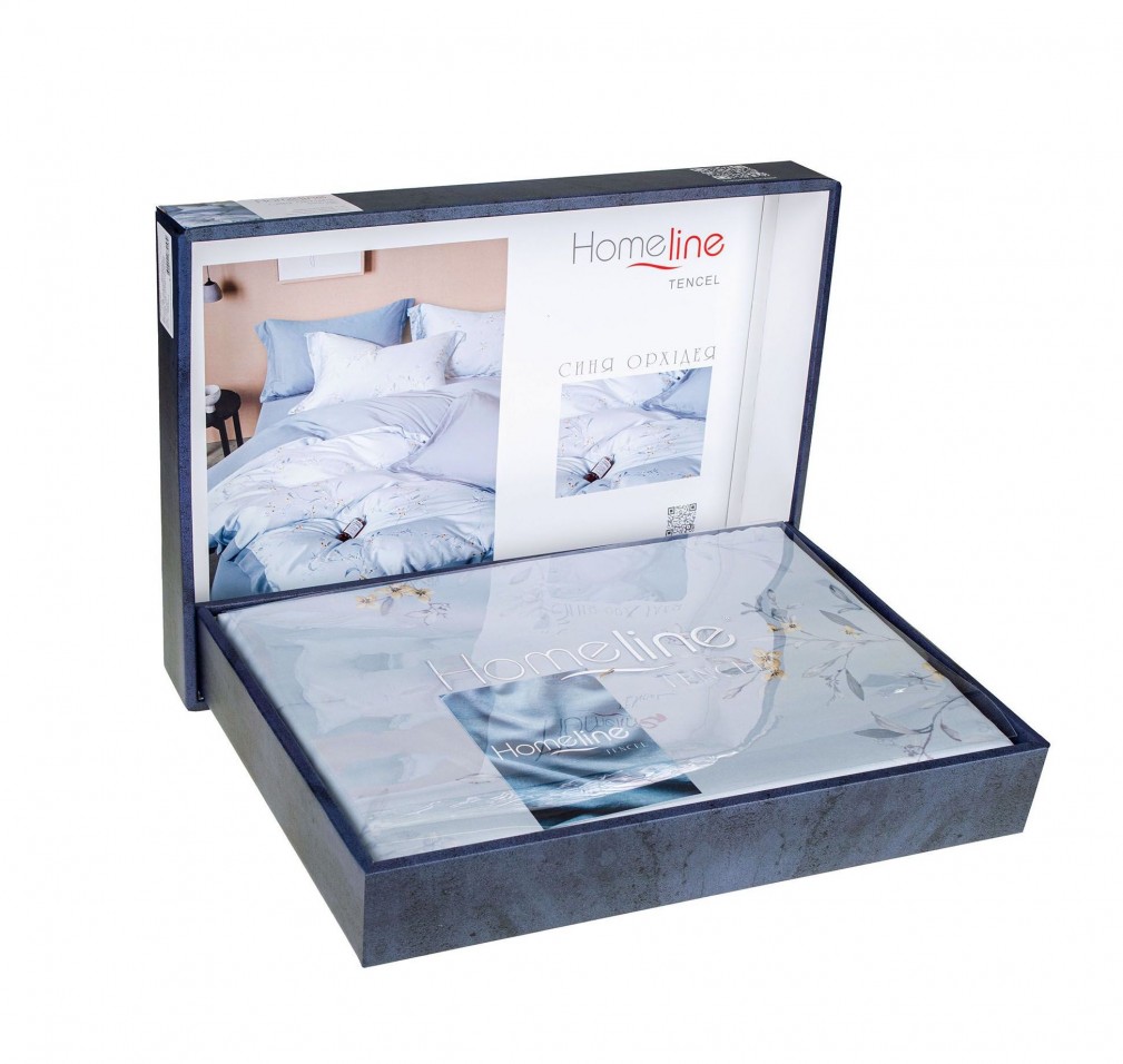 Комплект постільної білизни Home Line Орхідея синій Tencel