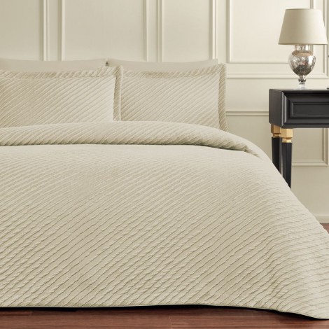 Покривало з наволочками Tivolyo Home Diego beige 260*260 