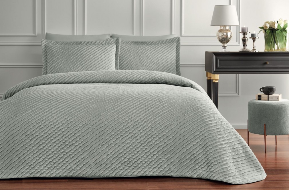 Покривало з наволочками Tivolyo Home Diego grey 260*260 
