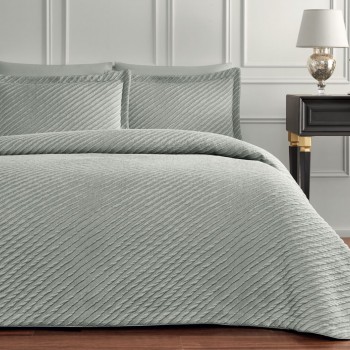 Покривало з наволочками Tivolyo Home Diego grey 260*260 
