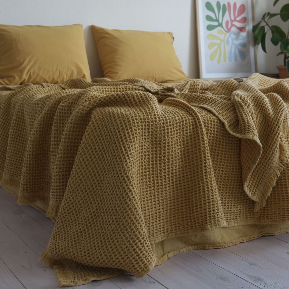 Покривало 220х240 La Modno Pike Stonewashed Golden Yellow