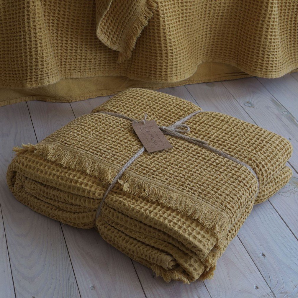 Покривало 220х240 La Modno Pike Stonewashed Golden Yellow